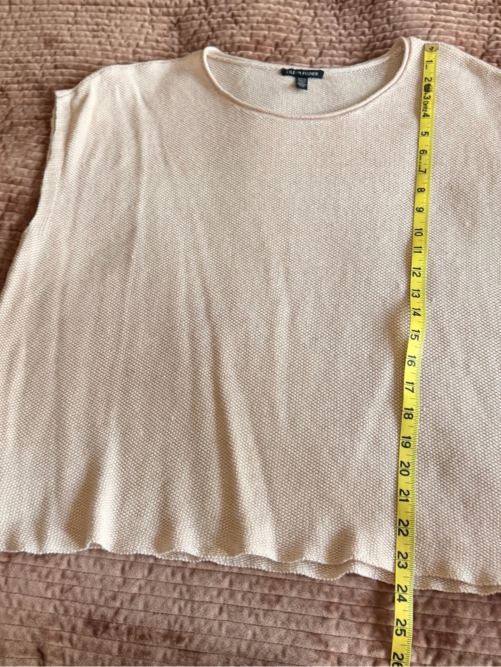 Eileen Fisher Women's light pink Short-Sleeve light knit sweater - Picture 5 of 5